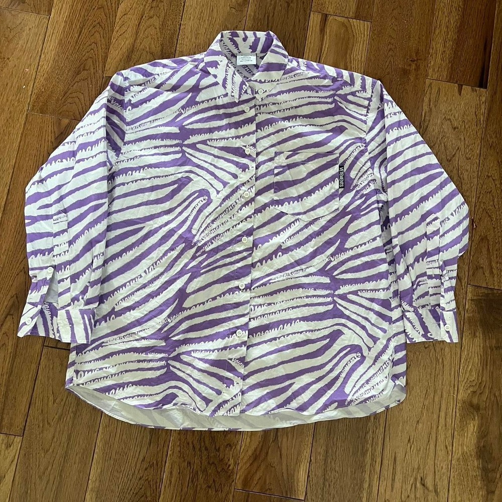 2021 Vetements Button up Zebra Print Shirt size M